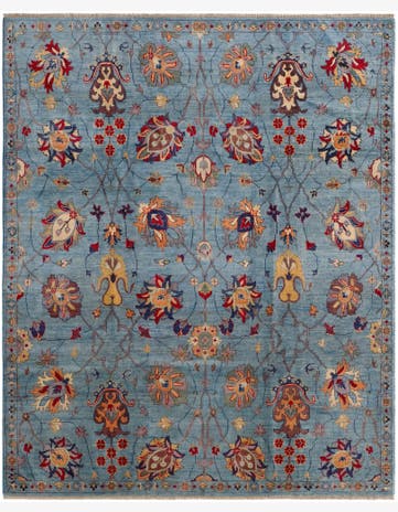 8' x 9' 8 Hand Knotted Kazak Rug