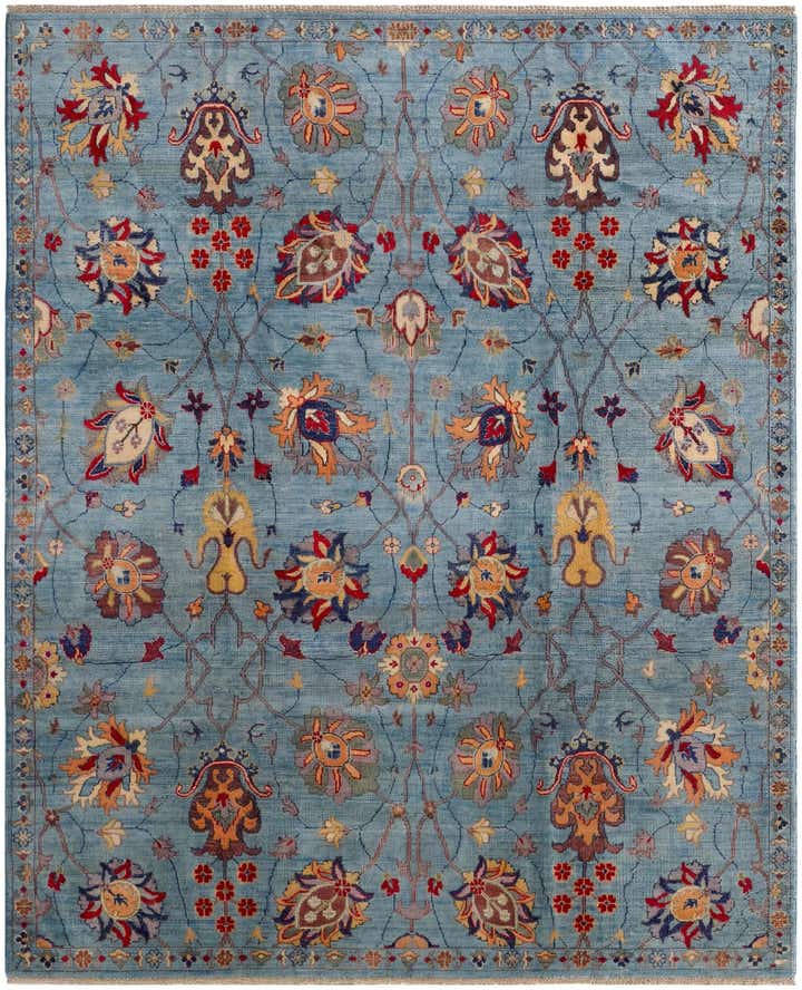 8' x 9' 8 Hand Knotted Kazak Rug