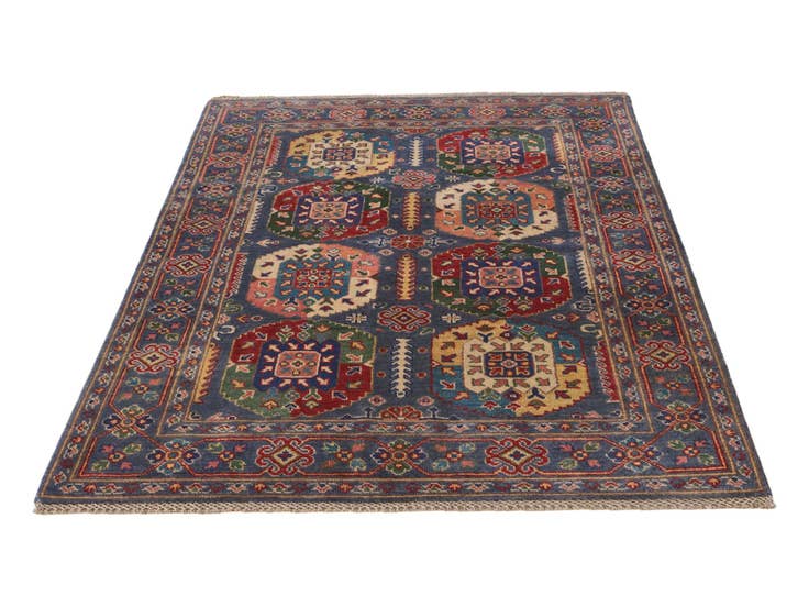 Detail image of 4' 2 x 6' 1 Hand Knotted Kazak Rug