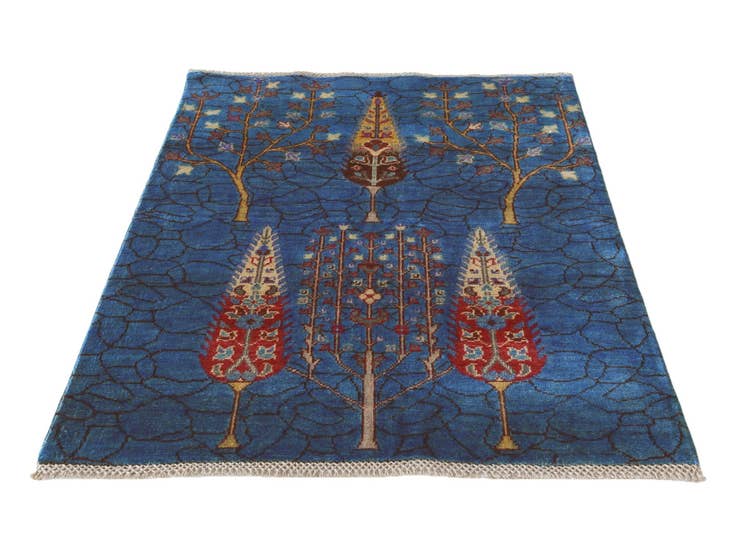 Detail image of 3' 3 x 4' 9 Hand Knotted Kazak Rug