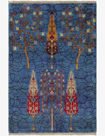 3' 3 x 4' 9 Hand Knotted Kazak Rug