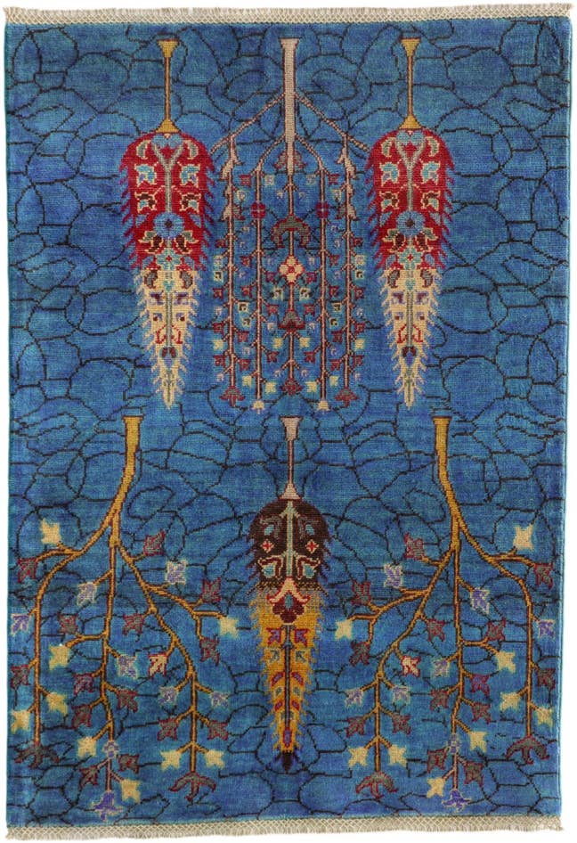 Detailansicht von 100cm x 145cm Handgeknüpft Kazak Teppich