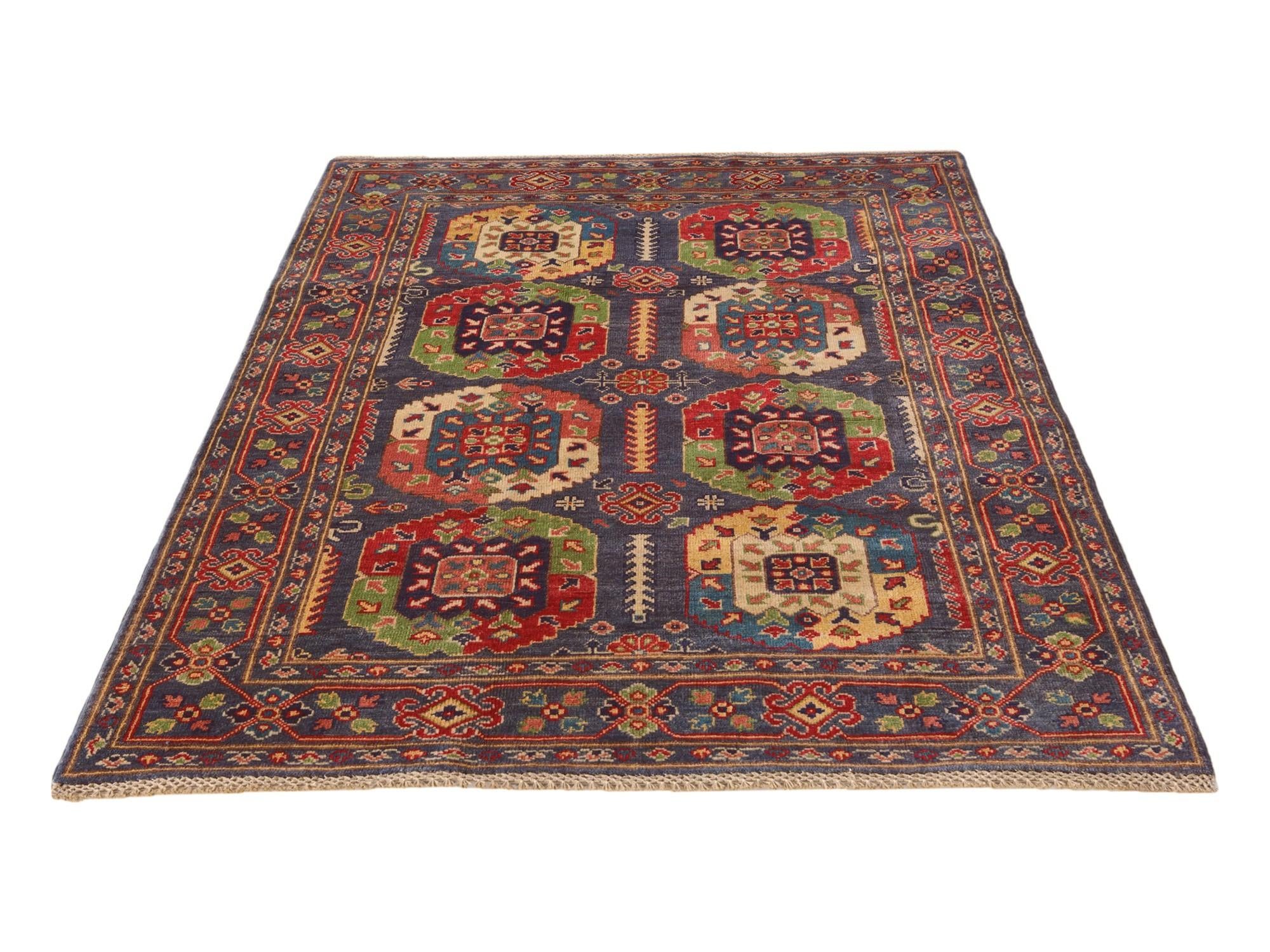 4' 1 x 6' 1 Hand Knotted Kazak Rug