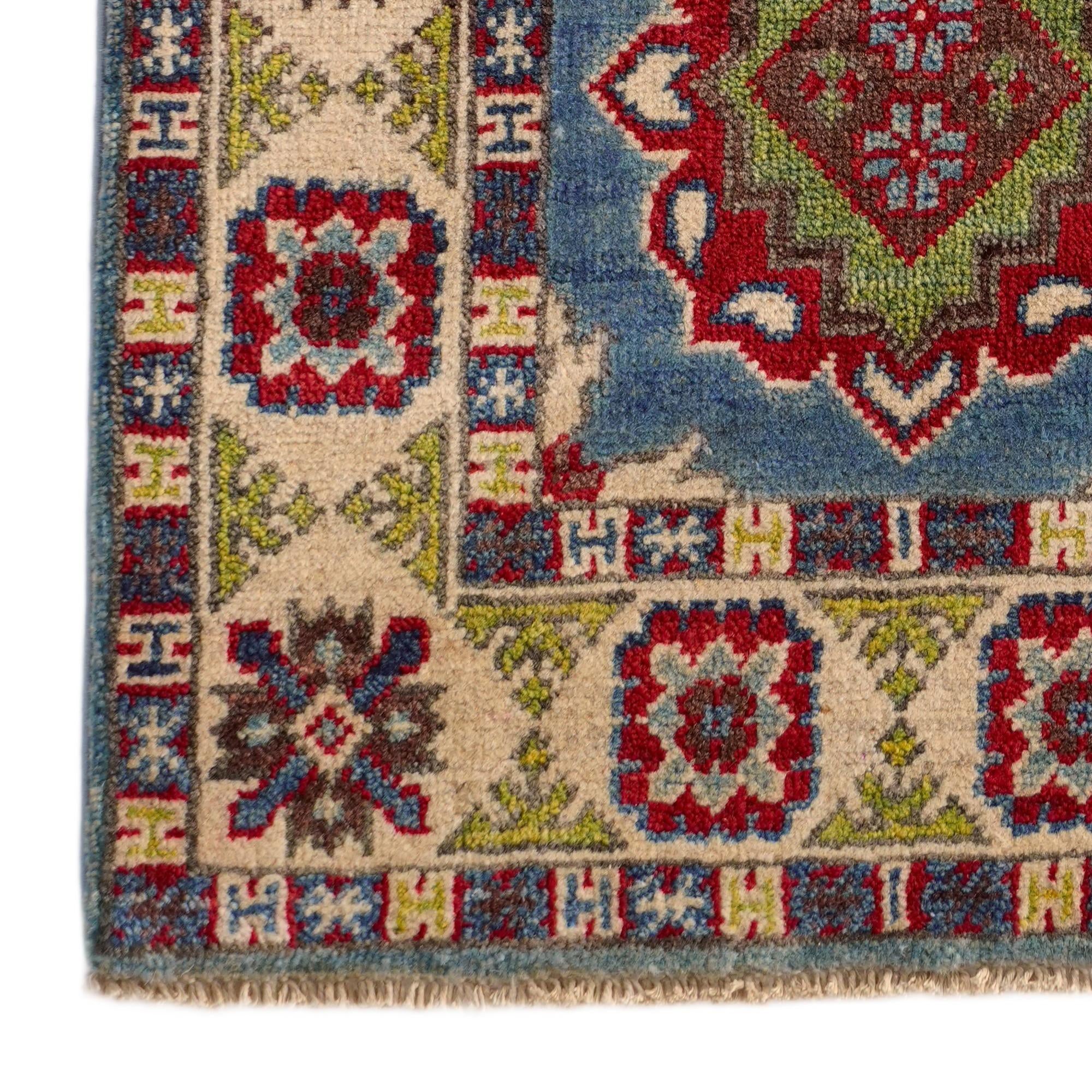 2' x 3' Hand Knotted Kazak Rug
