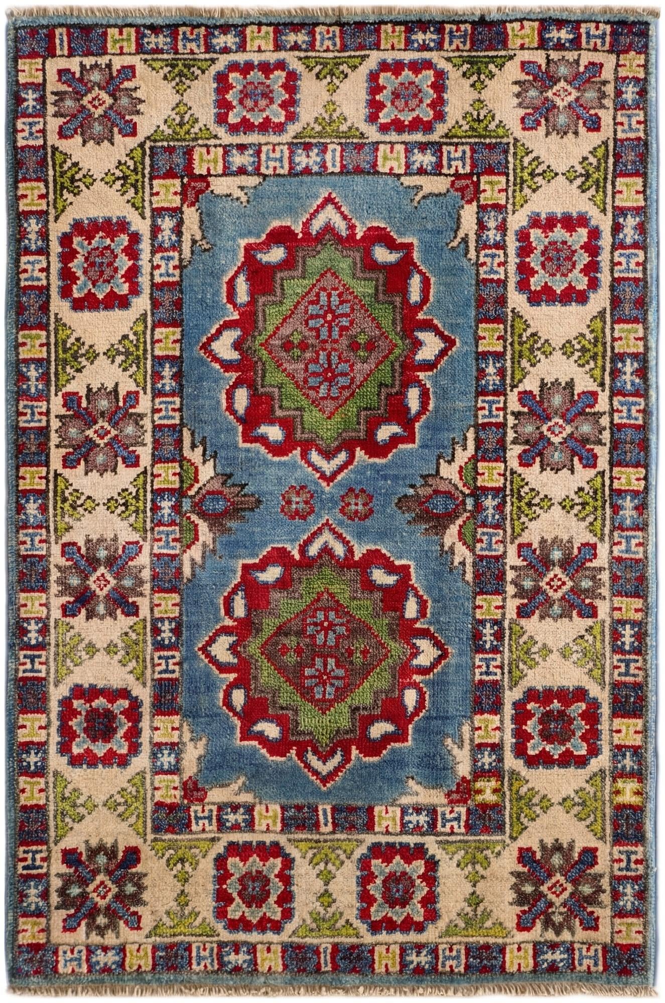 2' x 3' Hand Knotted Kazak Rug