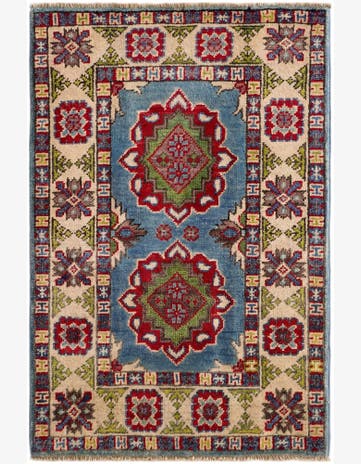 2' x 3' Hand Knotted Kazak Rug