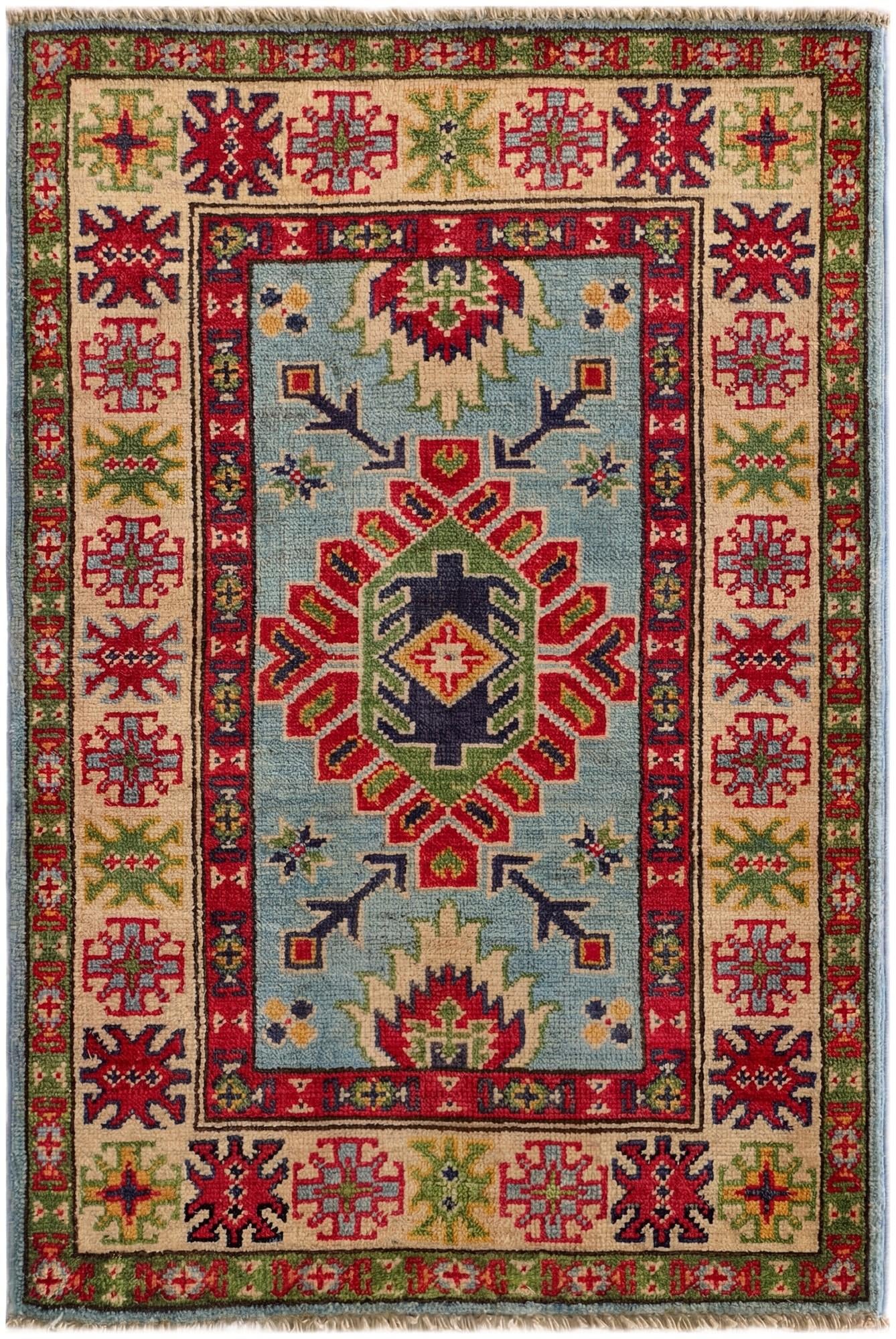 2' x 3' Hand Knotted Kazak Rug