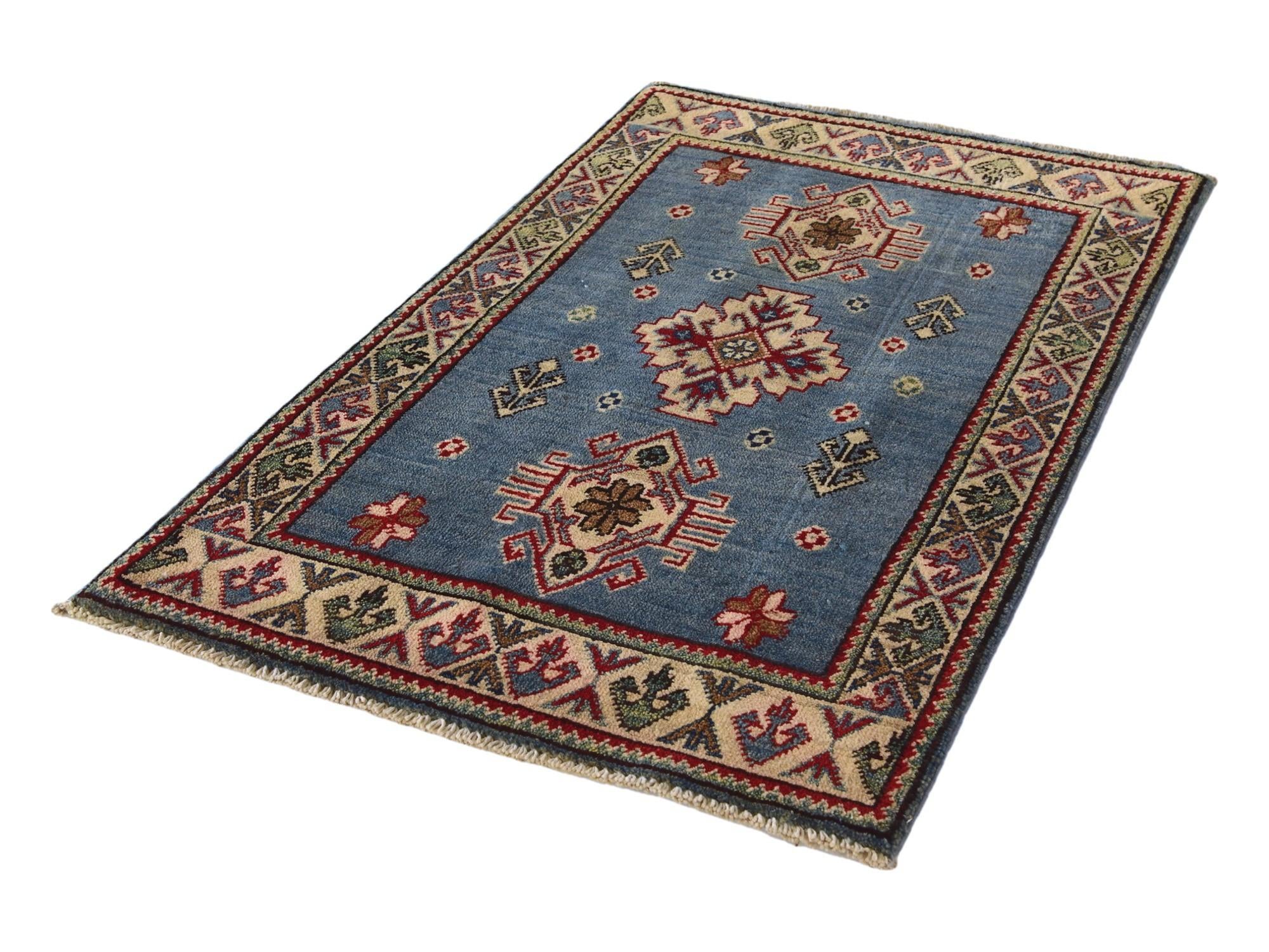 2' x 3' 3 Hand Knotted Kazak Rug