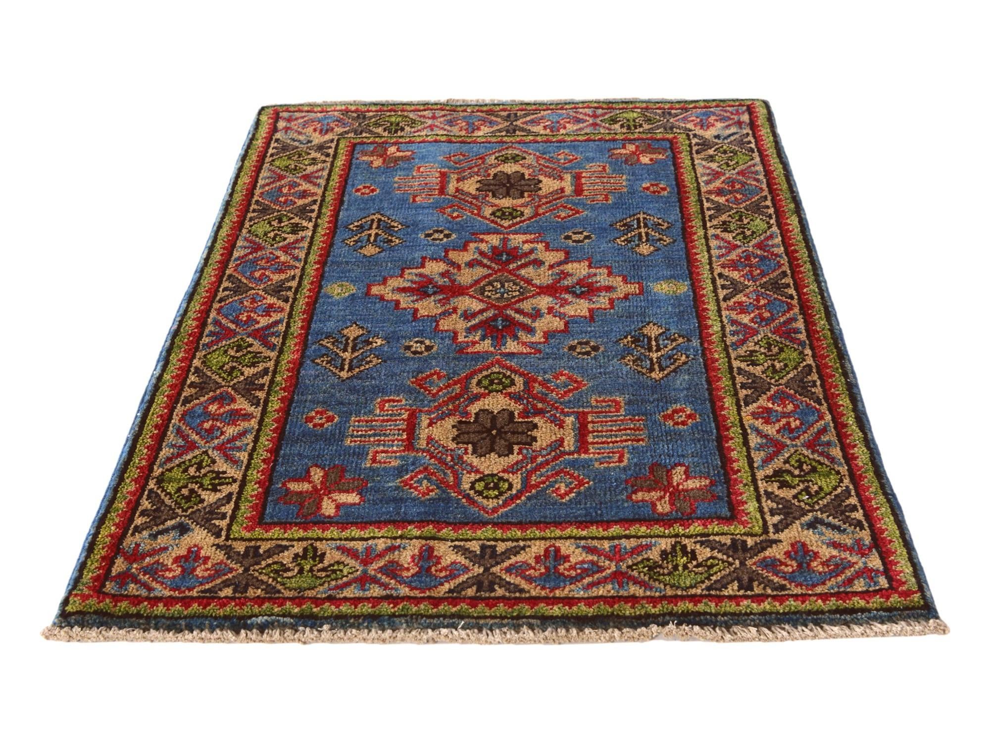 2' x 3' 1 Hand Knotted Kazak Rug