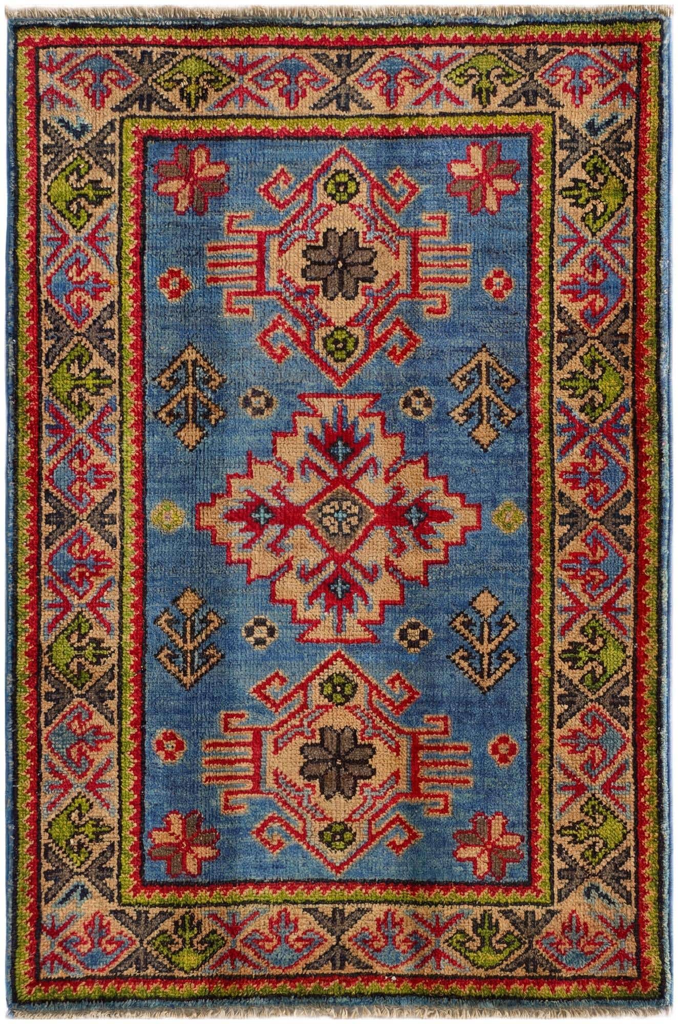 2' x 3' 1 Hand Knotted Kazak Rug