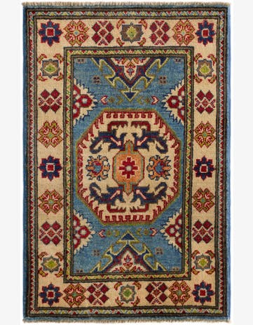 1' 11 x 2' 11 Hand Knotted Kazak Rug