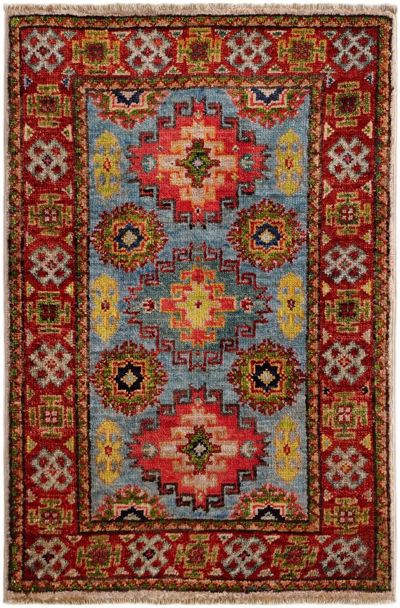1' 10 x 2' 11 Hand Knotted Kazak Rug