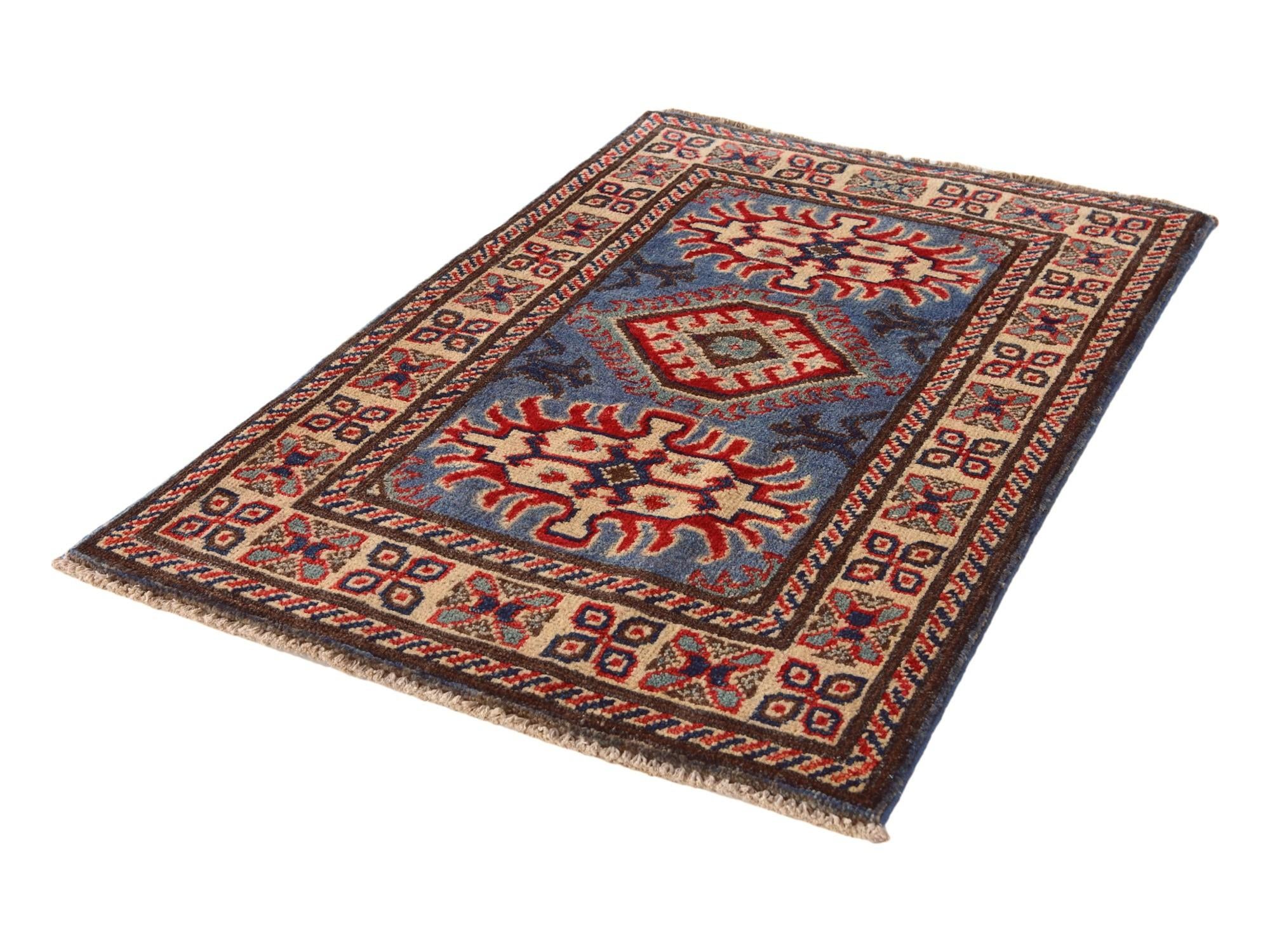 2' x 3' 1 Hand Knotted Kazak Rug