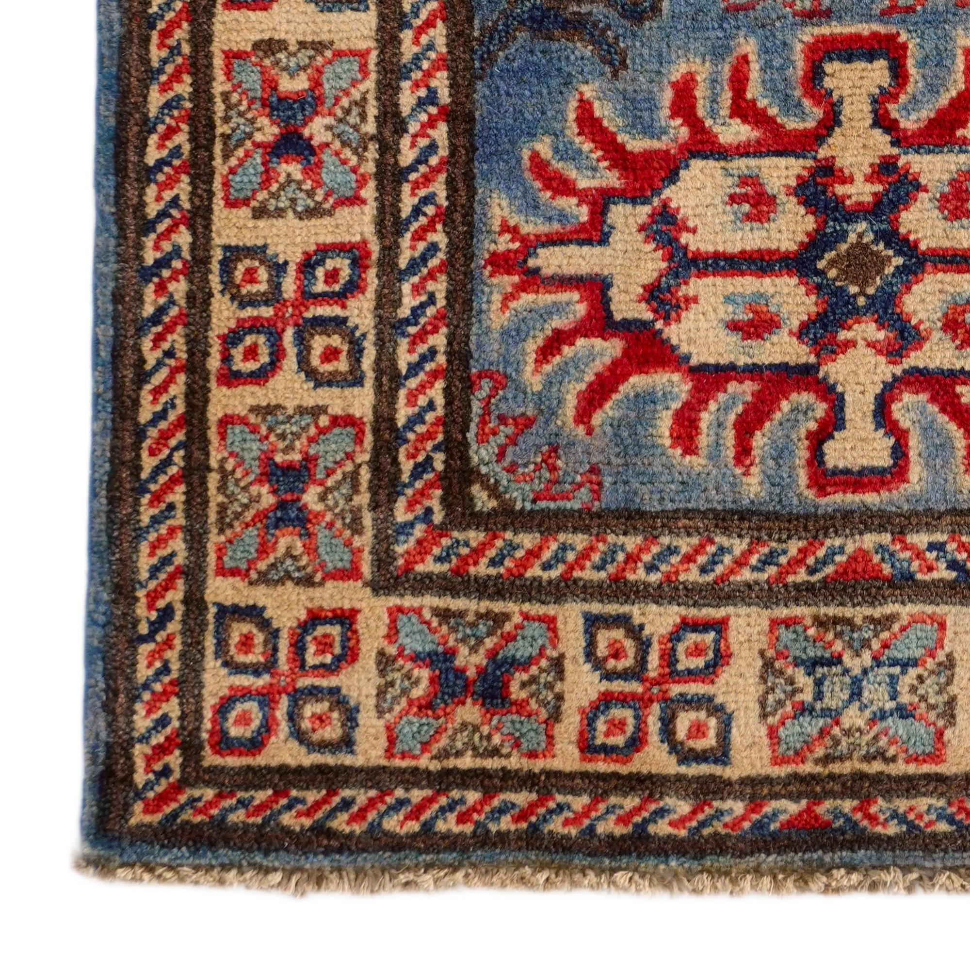 2' x 3' 1 Hand Knotted Kazak Rug