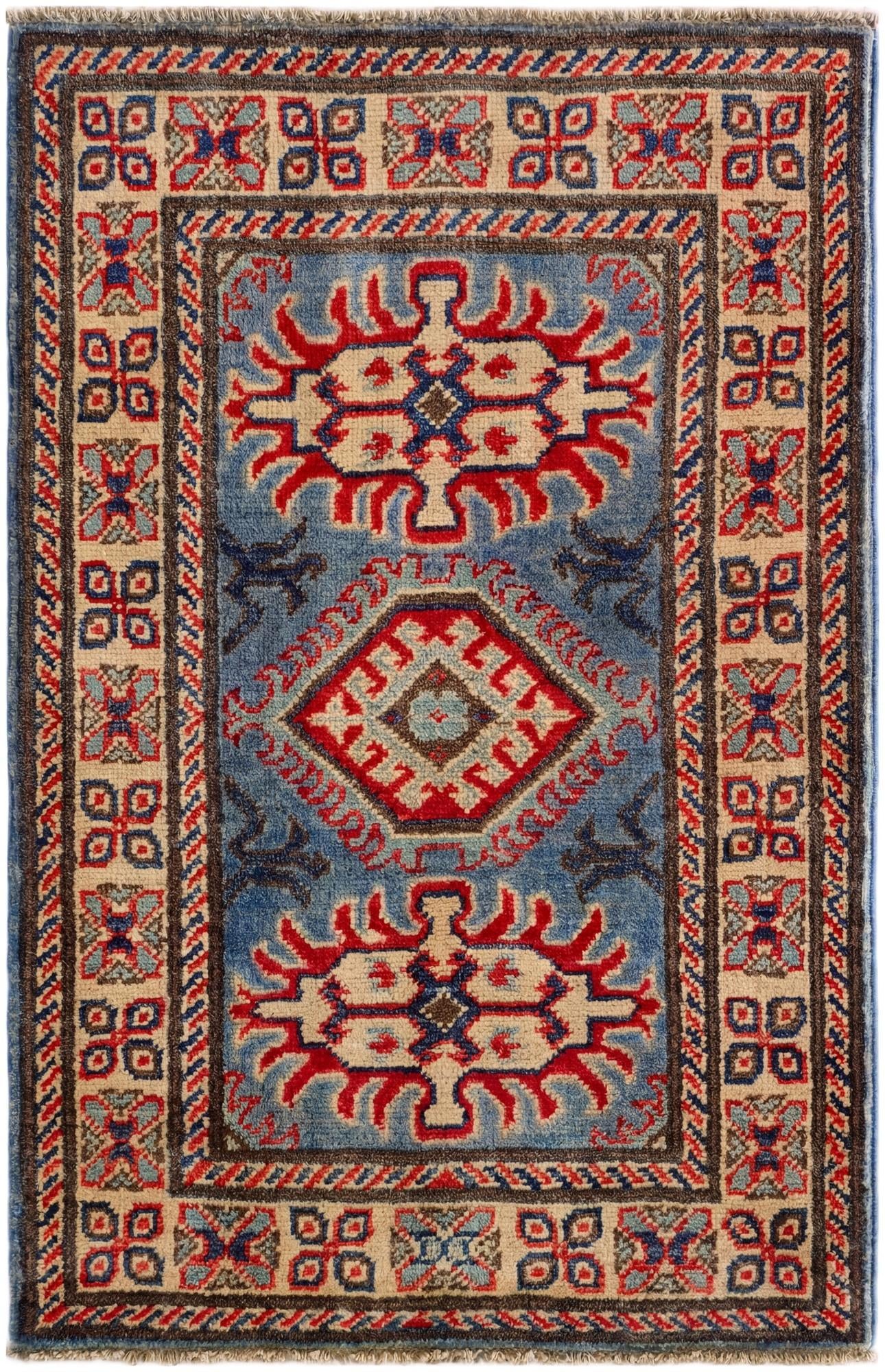 2' x 3' 1 Hand Knotted Kazak Rug