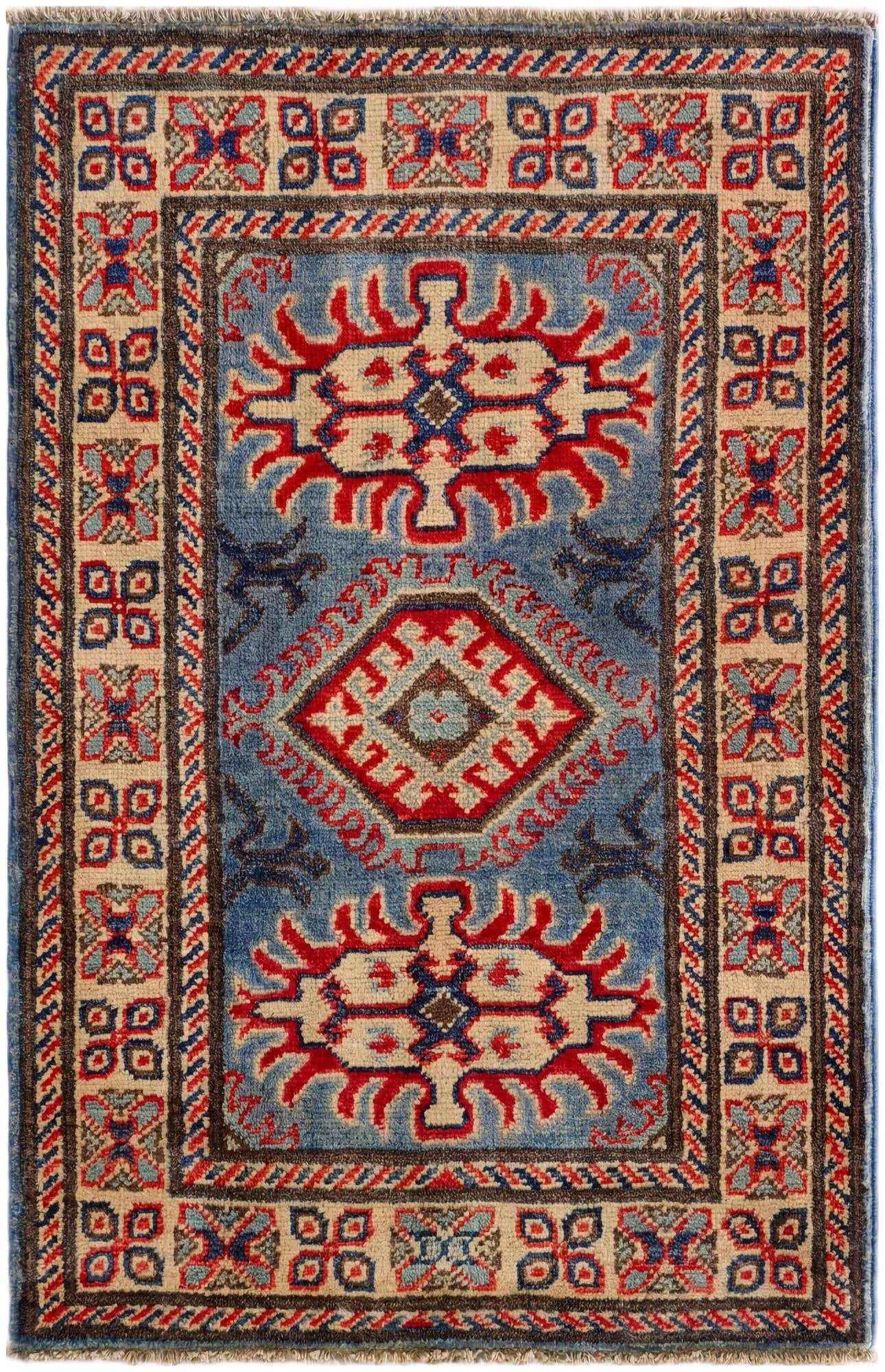2' x 3' 1 Hand Knotted Kazak Rug