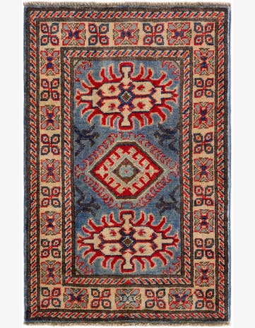 2' x 3' 1 Hand Knotted Kazak Rug