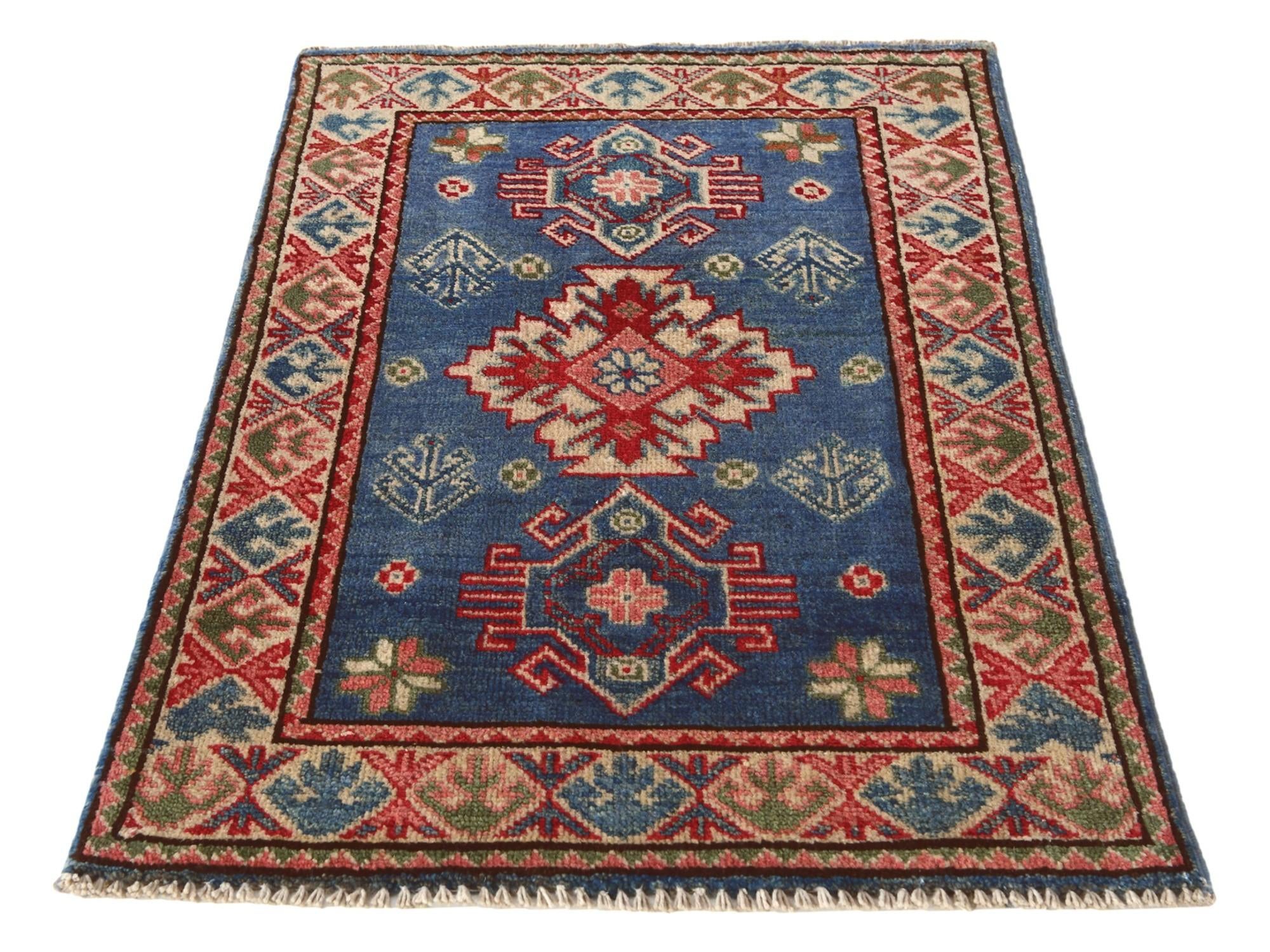 2' x 3' Hand Knotted Kazak Rug