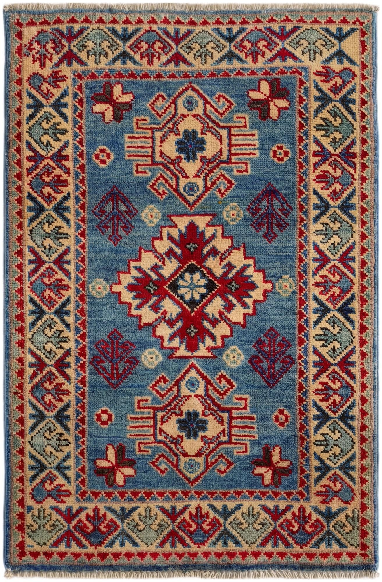 1' 11 x 2' 11 Hand Knotted Kazak Rug