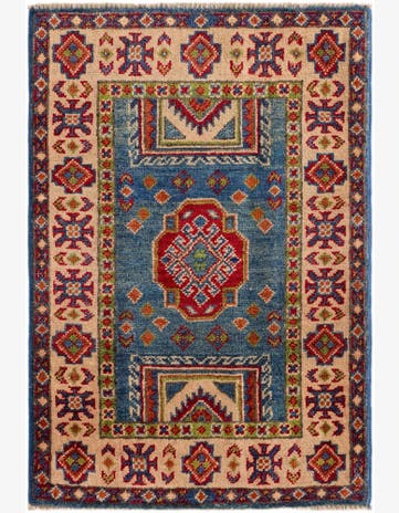 2' 1 x 3' Hand Knotted Kazak Rug
