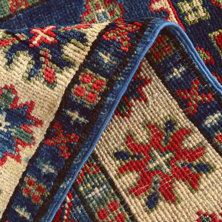 Detail image of 2' x 2' 10 Hand Knotted Kazak Rug