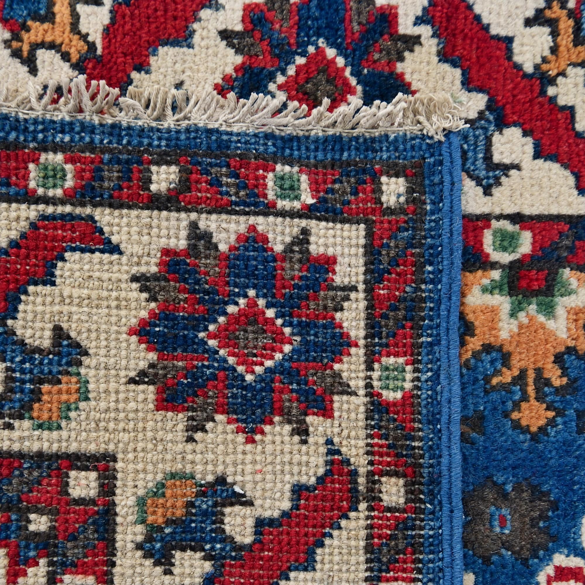 65cm x 95cm anudado a mano Kazak Alfombra