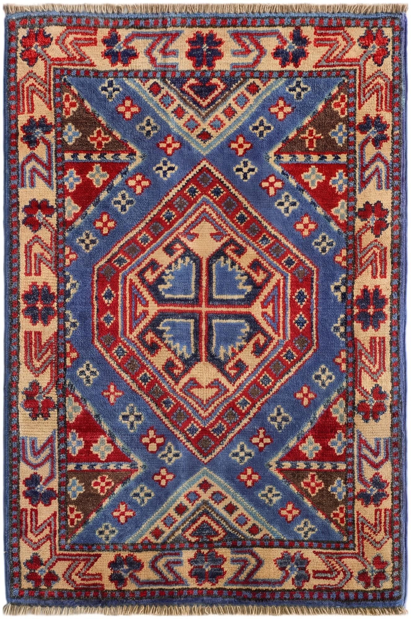 2' x 3' Hand Knotted Kazak Rug
