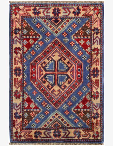 2' x 3' Hand Knotted Kazak Rug