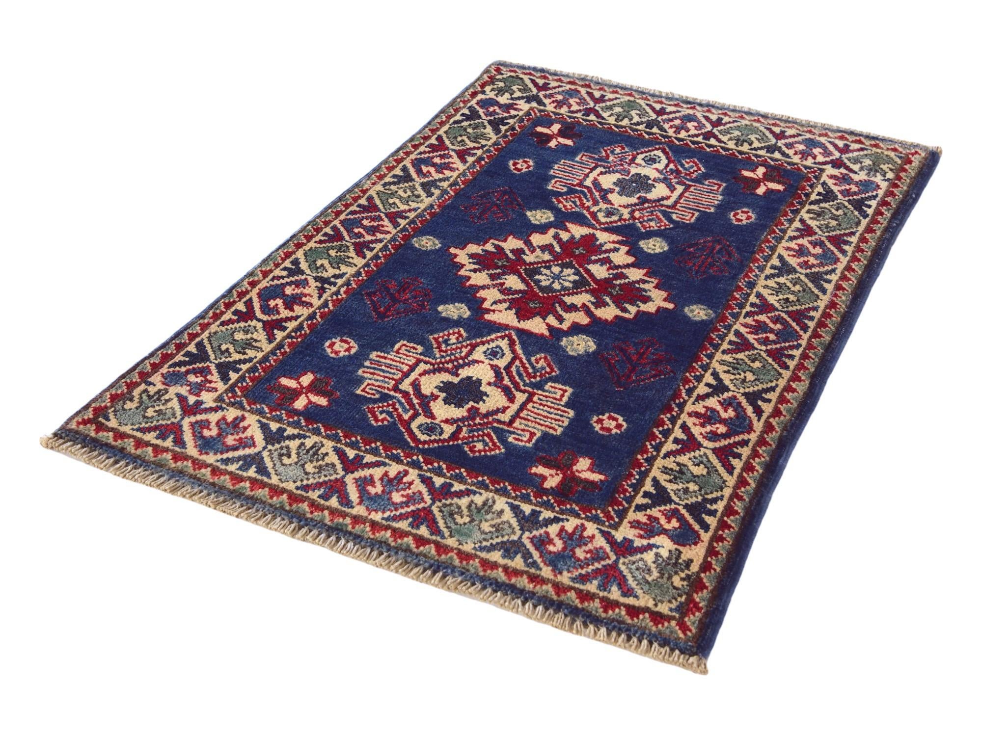 1' 11 x 3' Hand Knotted Kazak Rug