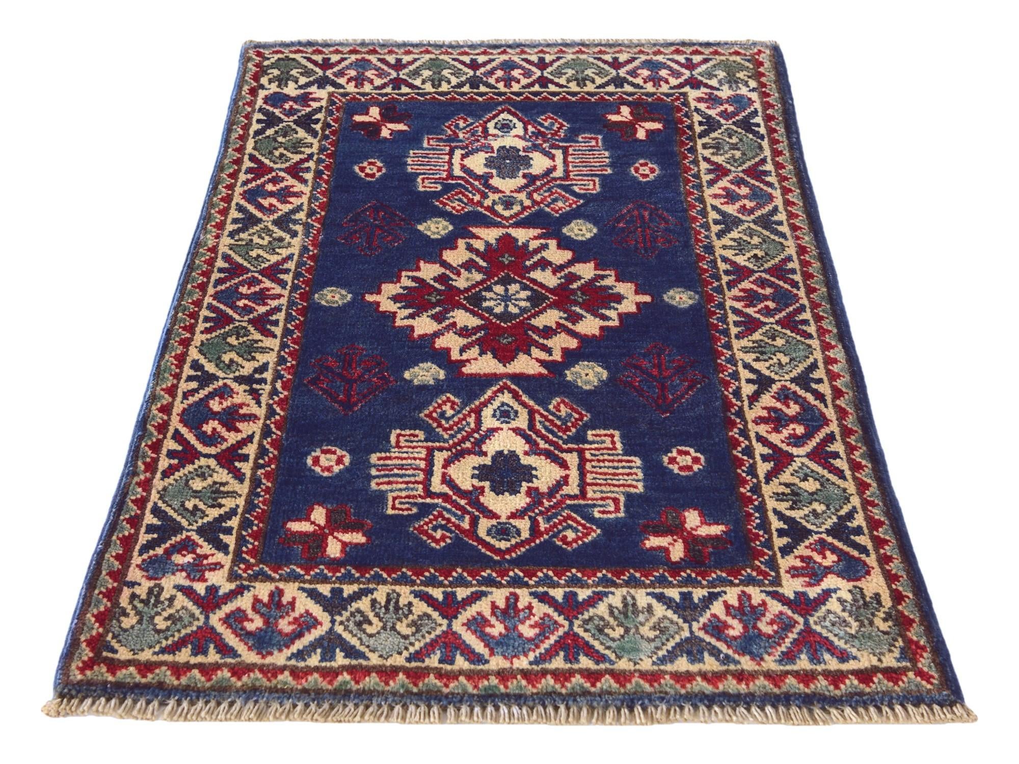 1' 11 x 3' Hand Knotted Kazak Rug