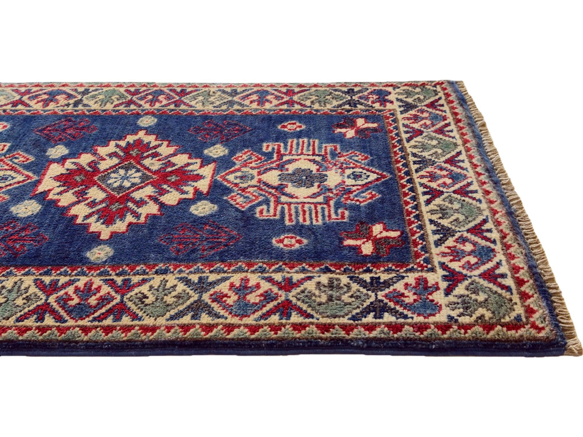 1' 11 x 3' Hand Knotted Kazak Rug