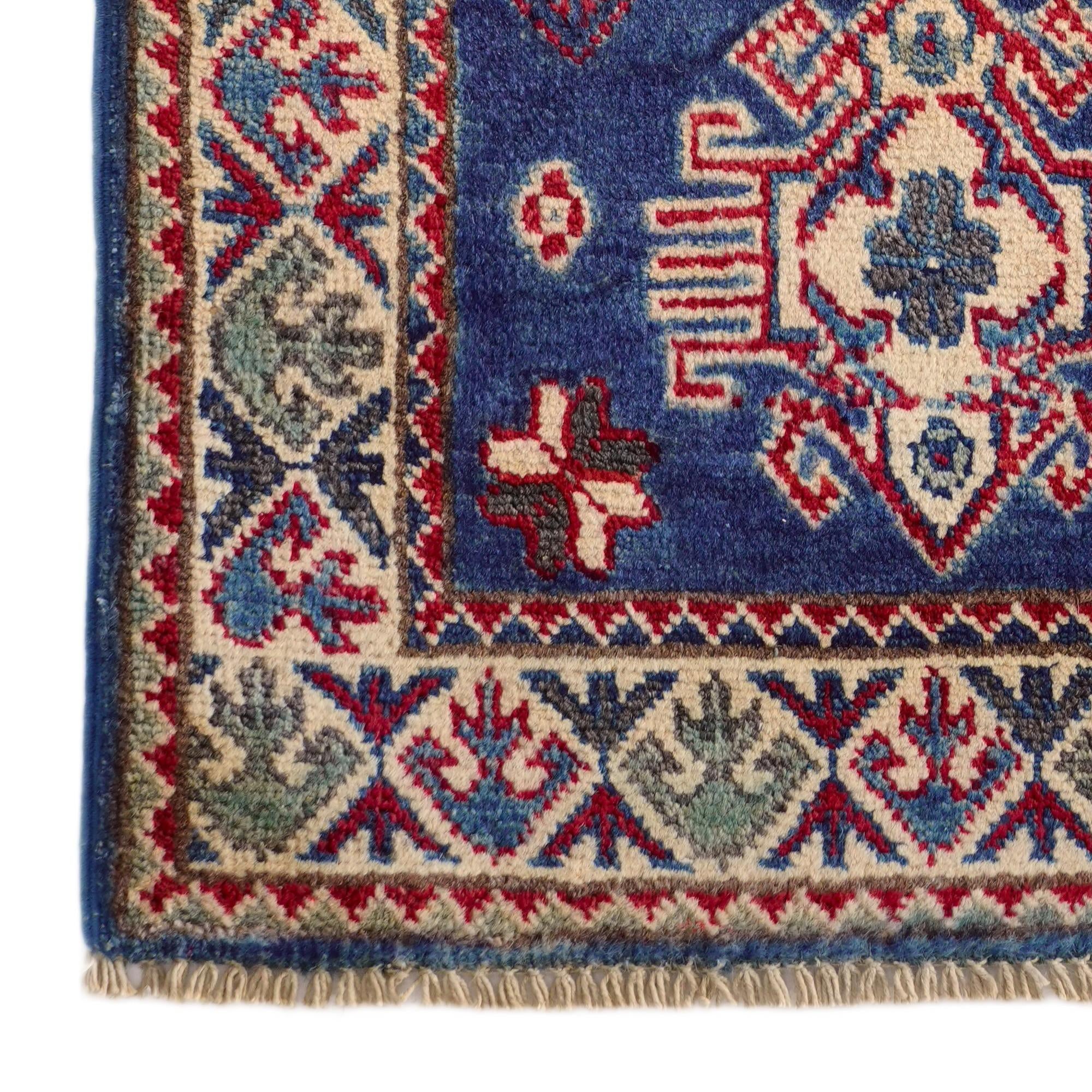 1' 11 x 3' Hand Knotted Kazak Rug
