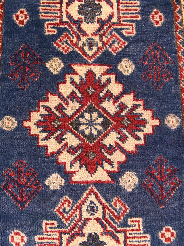 1' 11 x 3' Hand Knotted Kazak Rug