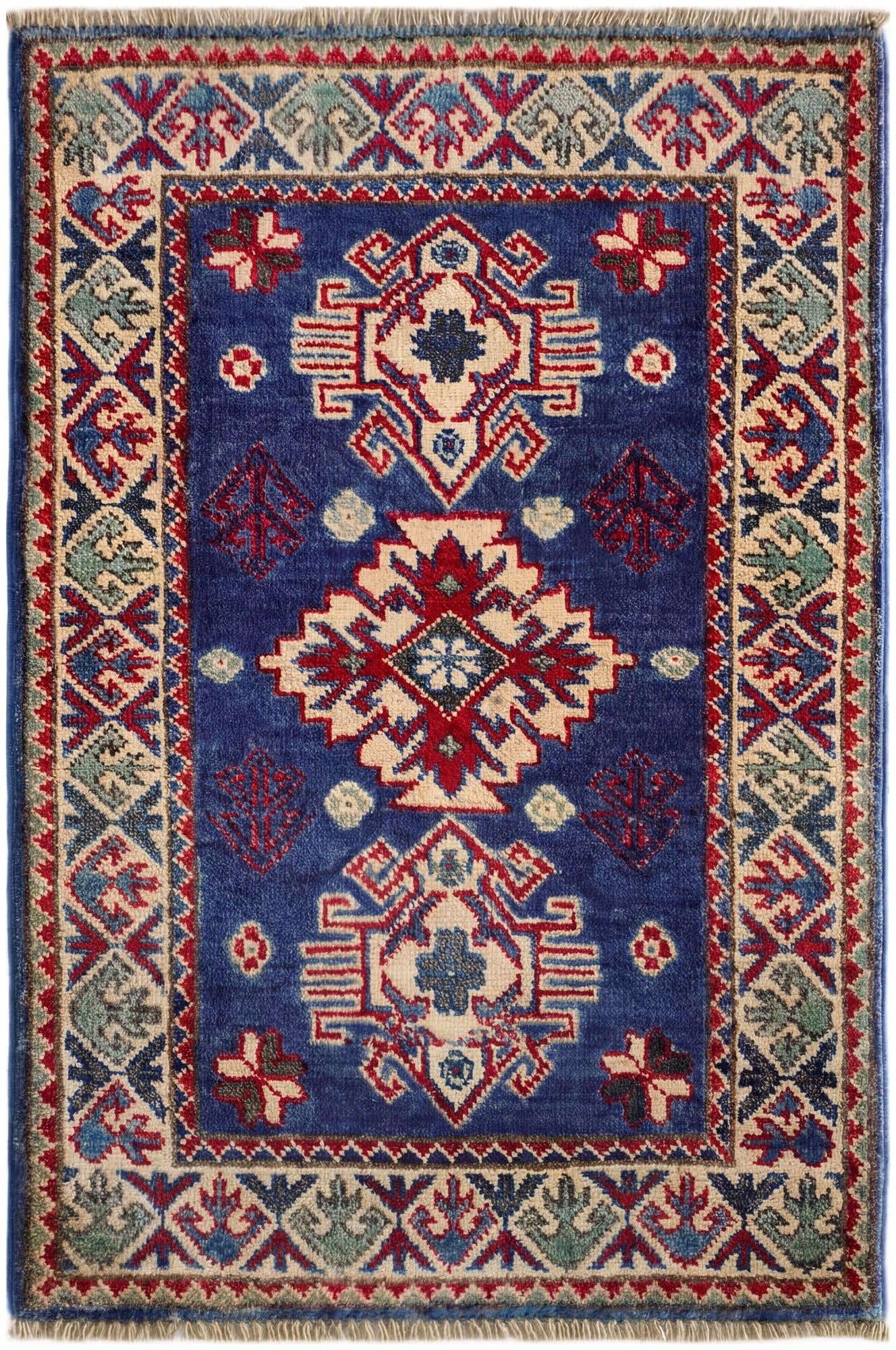 1' 11 x 3' Hand Knotted Kazak Rug