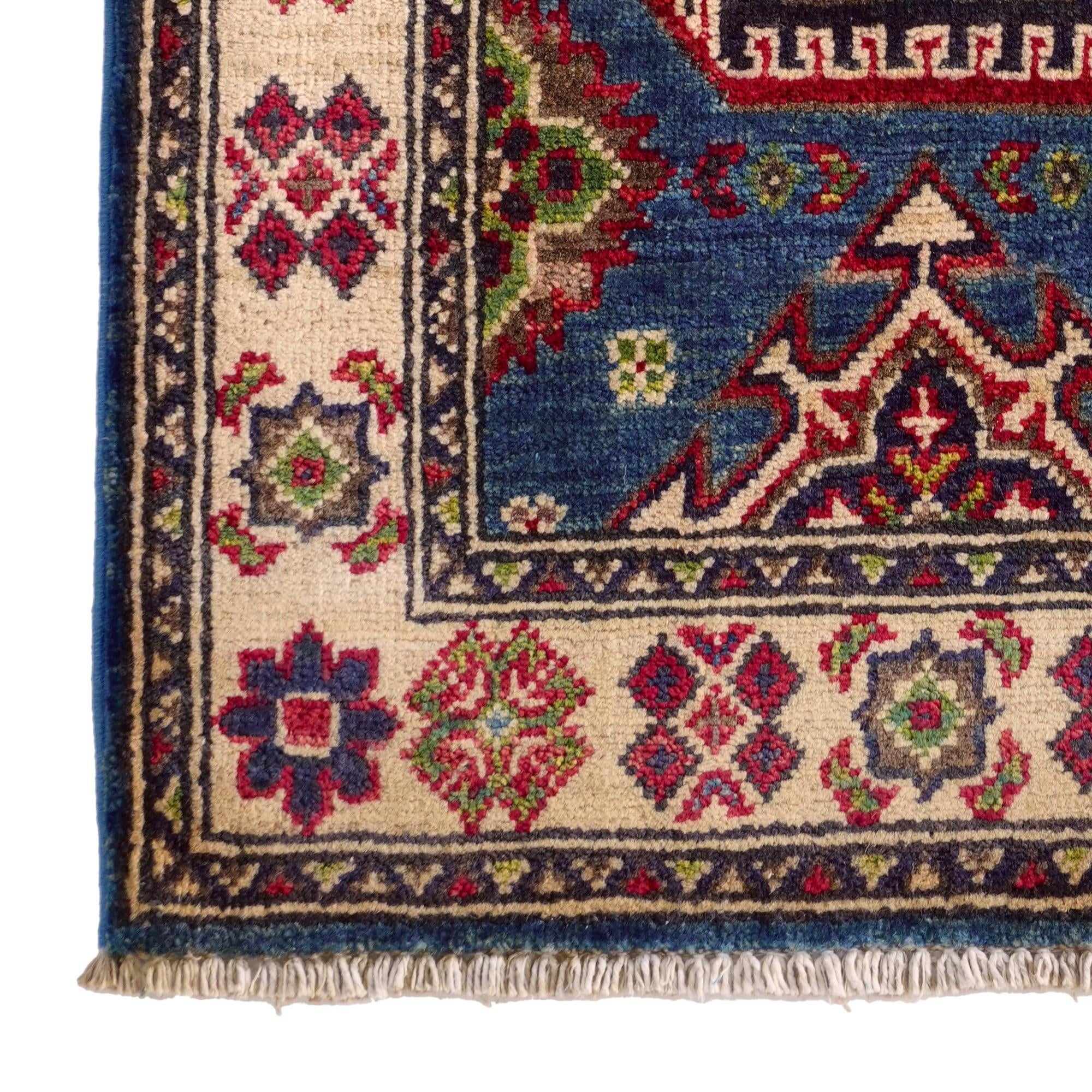 1' 10 x 3' Hand Knotted Kazak Rug