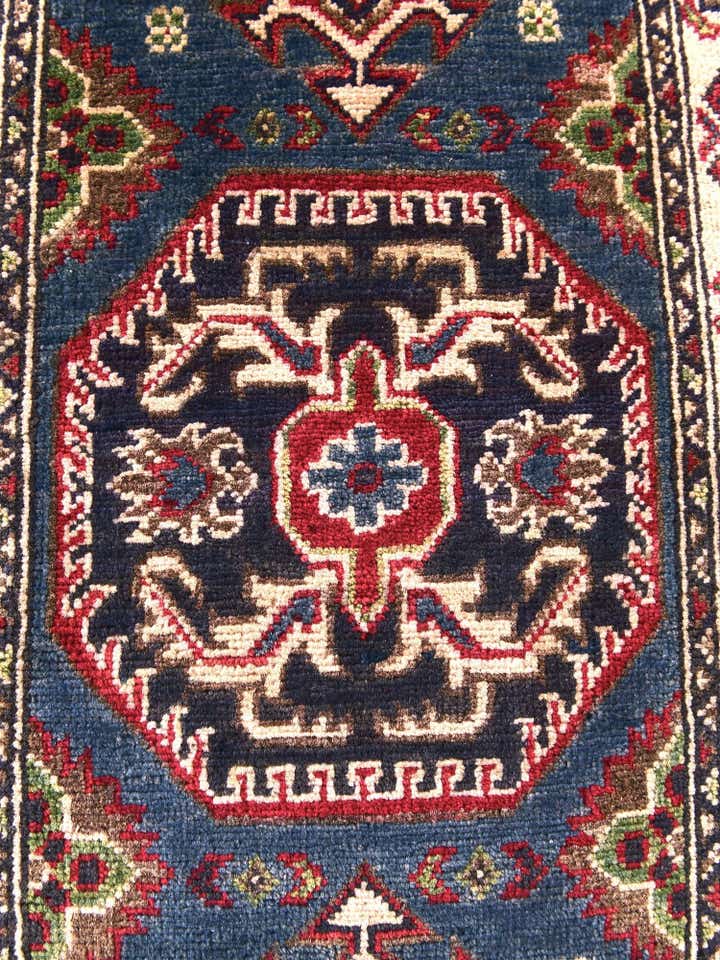 1' 10 x 3' Hand Knotted Kazak Rug