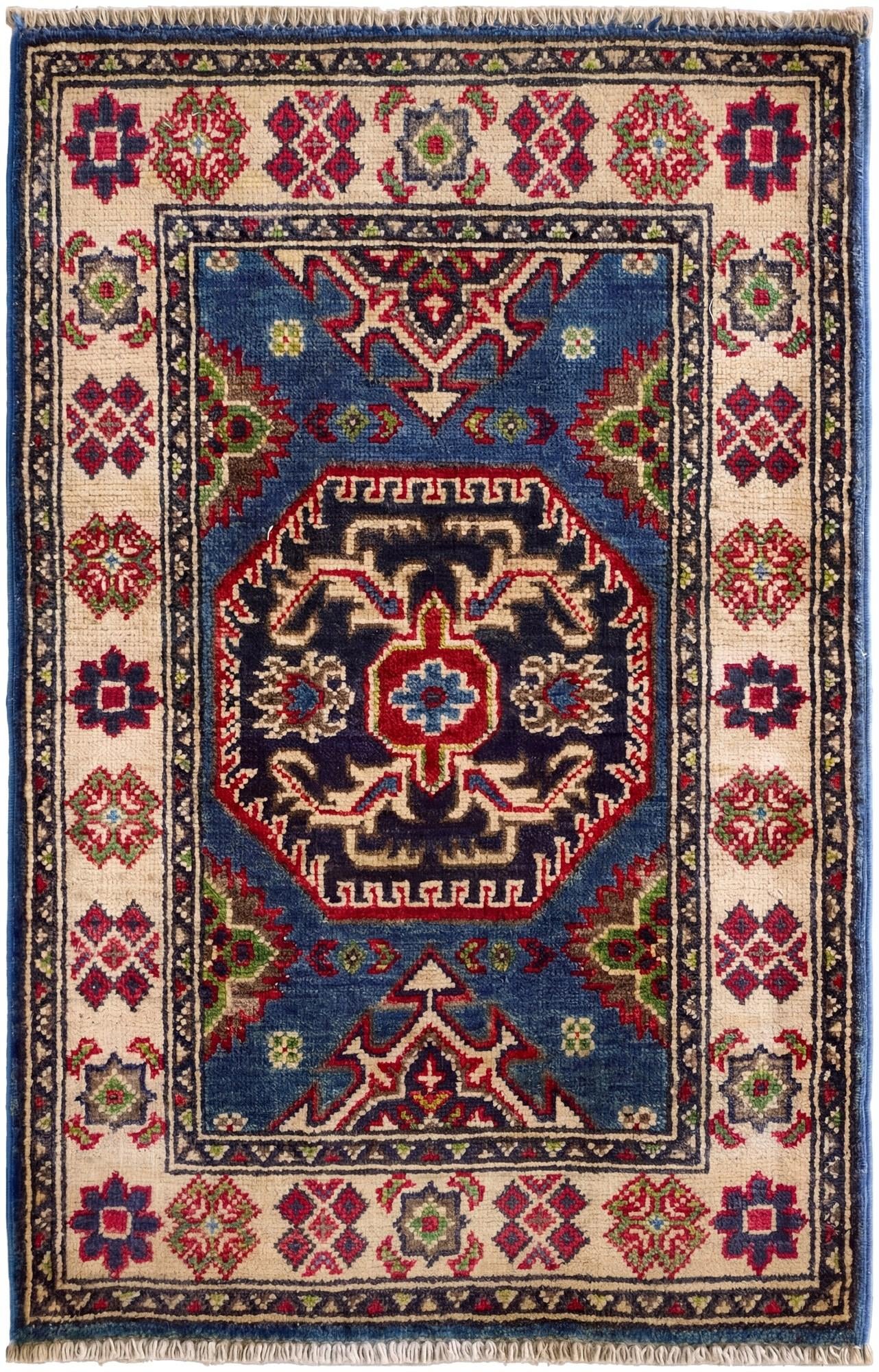 1' 10 x 3' Hand Knotted Kazak Rug