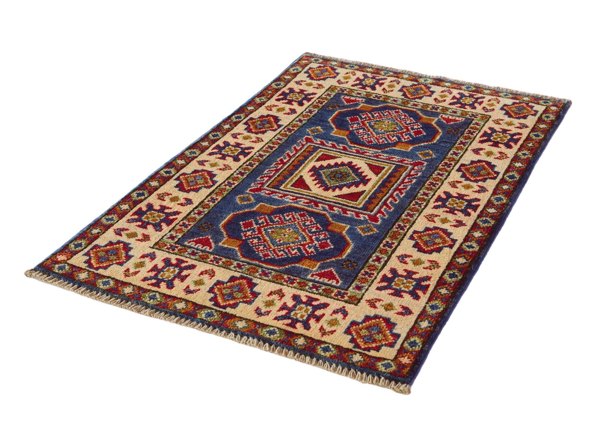 2' x 3' 1 Hand Knotted Kazak Rug