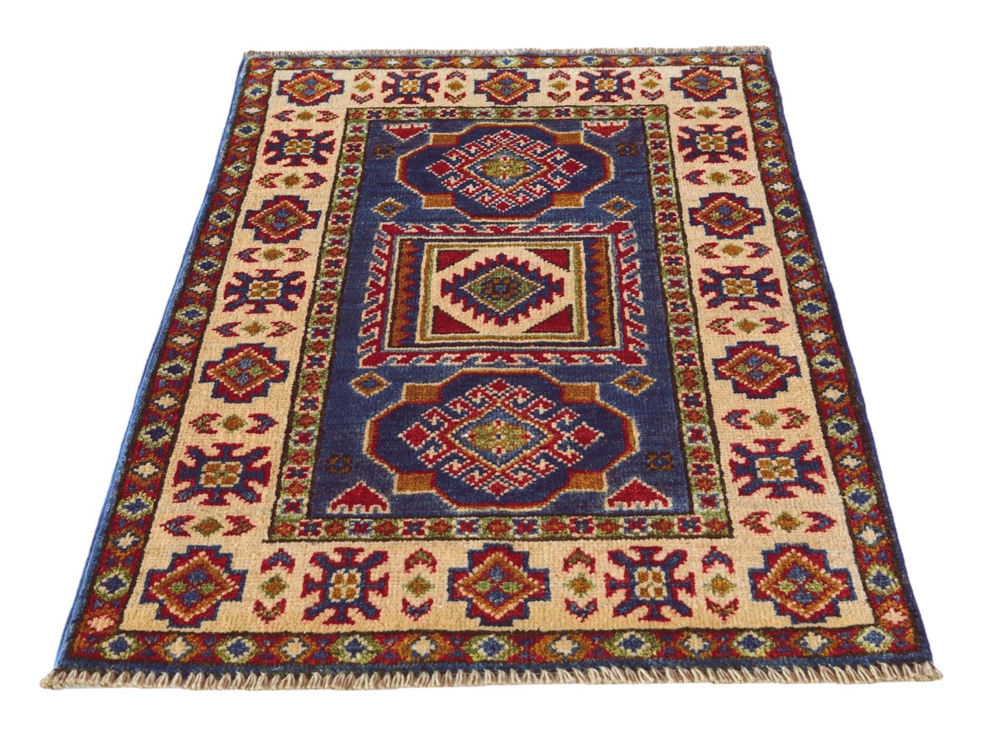 2' x 3' 1 Hand Knotted Kazak Rug