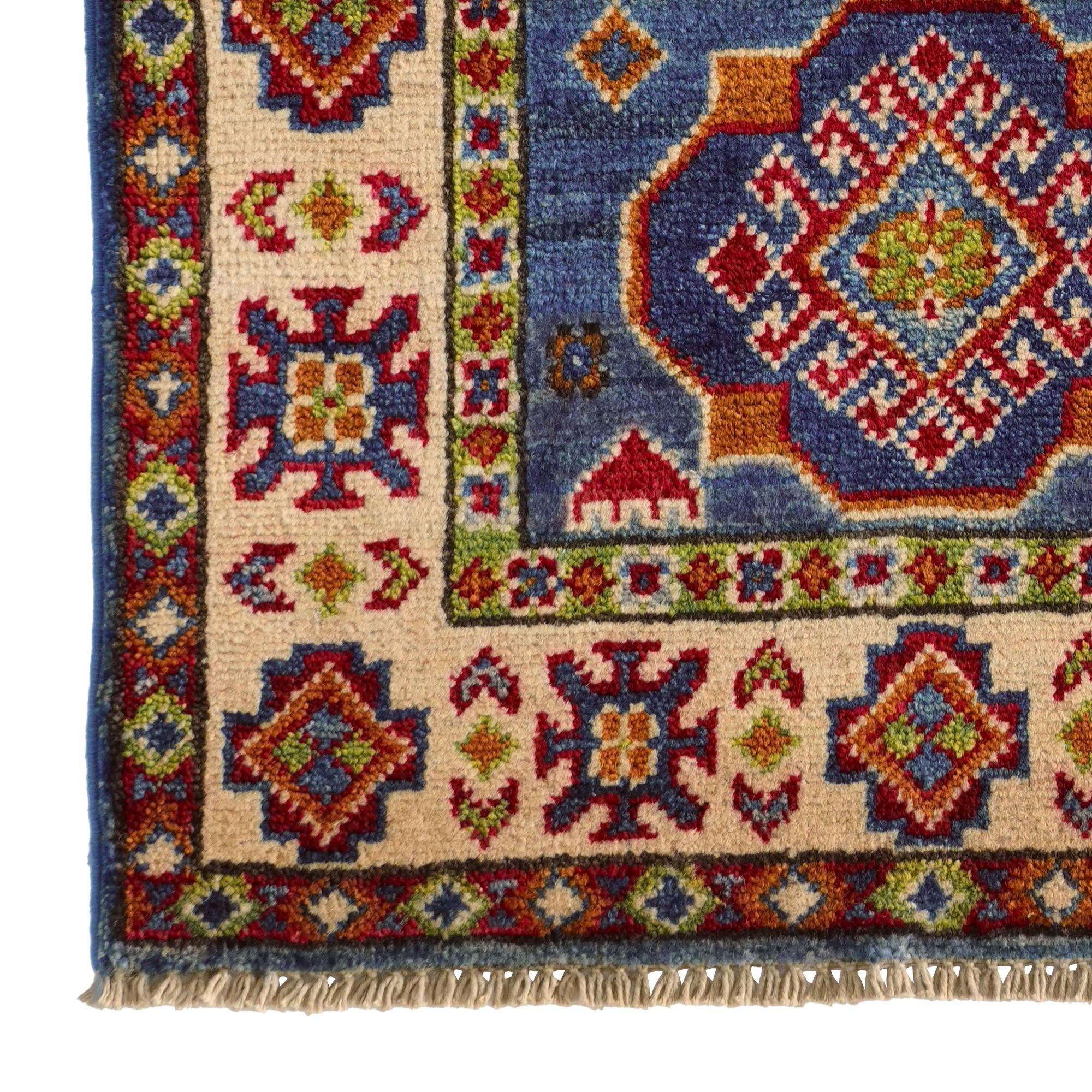 2' x 3' 1 Hand Knotted Kazak Rug