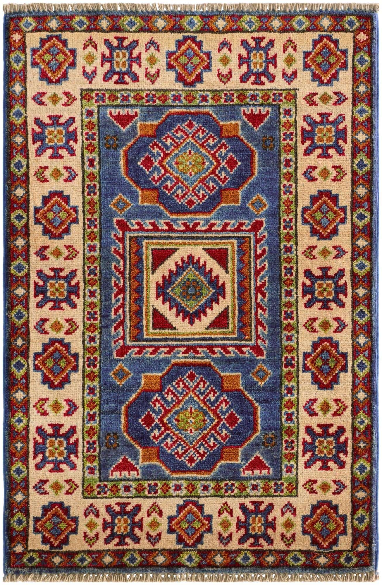 2' x 3' 1 Hand Knotted Kazak Rug