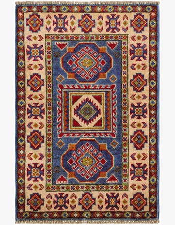 2' x 3' 1 Hand Knotted Kazak Rug