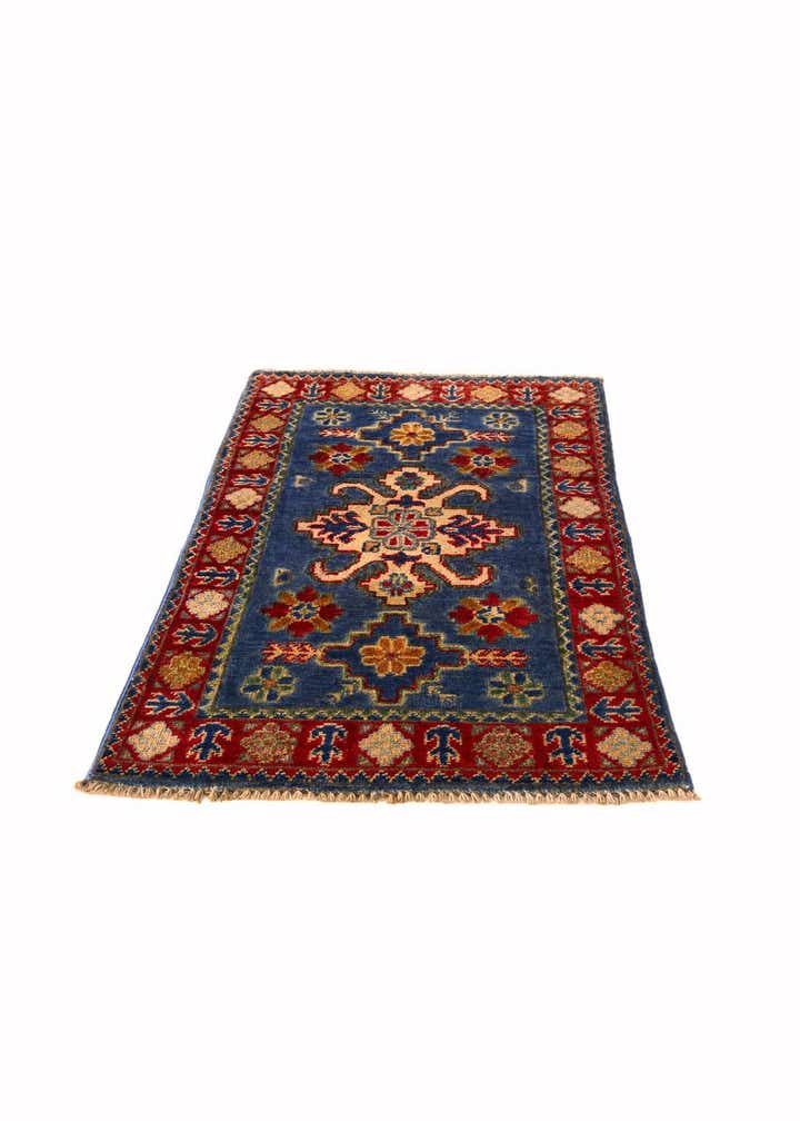 1' 11 x 3' 3 Hand Knotted Kazak Rug