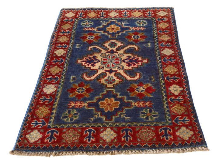 1' 11 x 3' 3 Hand Knotted Kazak Rug