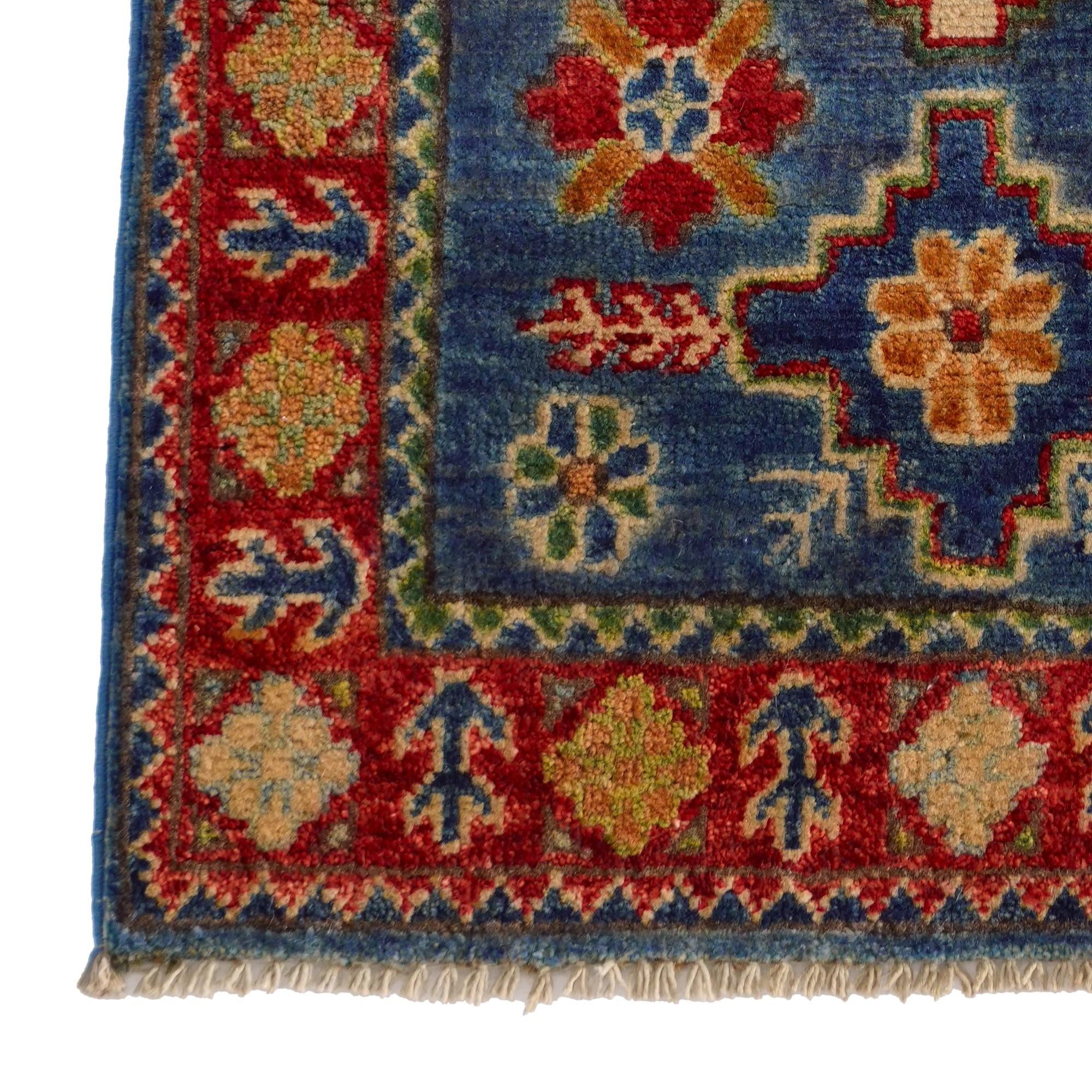 1' 11 x 3' 3 Hand Knotted Kazak Rug