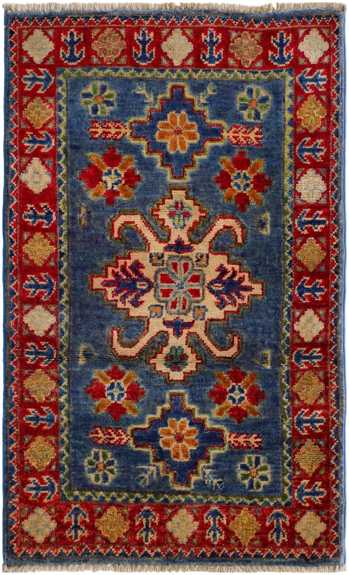 1' 11 x 3' 3 Hand Knotted Kazak Rug