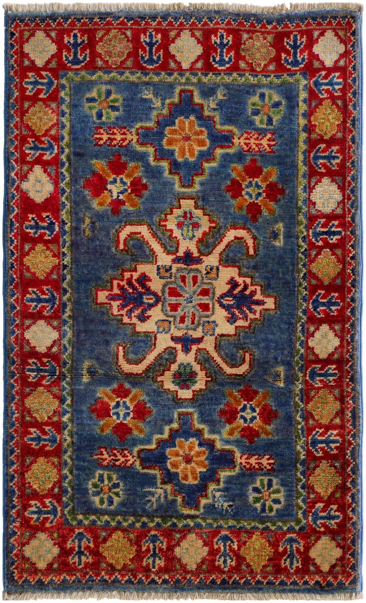 1' 11 x 3' 3 Hand Knotted Kazak Rug
