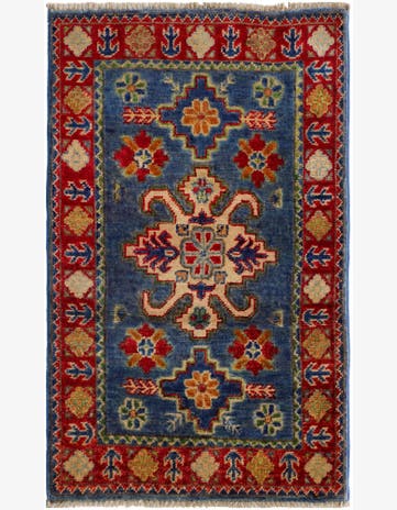 1' 11 x 3' 3 Hand Knotted Kazak Rug