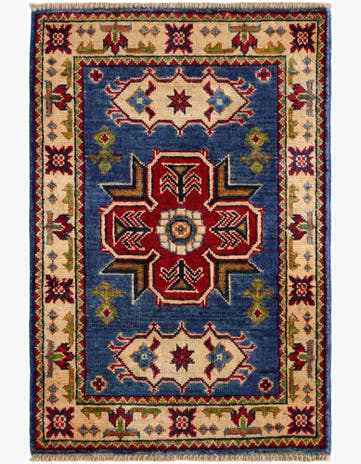 2' x 3' Hand Knotted Kazak Rug