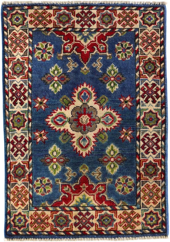 Detail image of 65cm x 90cm anudado a mano Kazak Alfombra